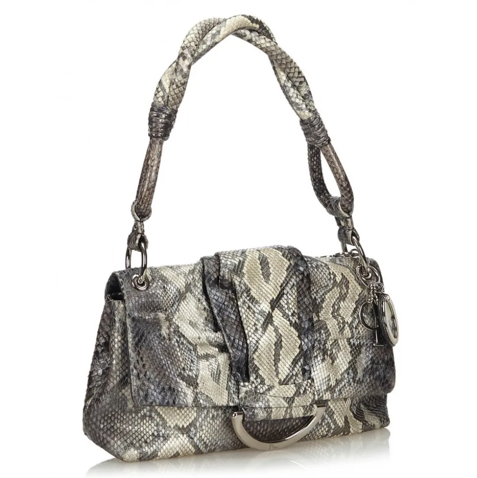Dior Vintage - Python Demi Lune Bag - Grey - Leather Handbag - Luxury High Quality - Avvenice