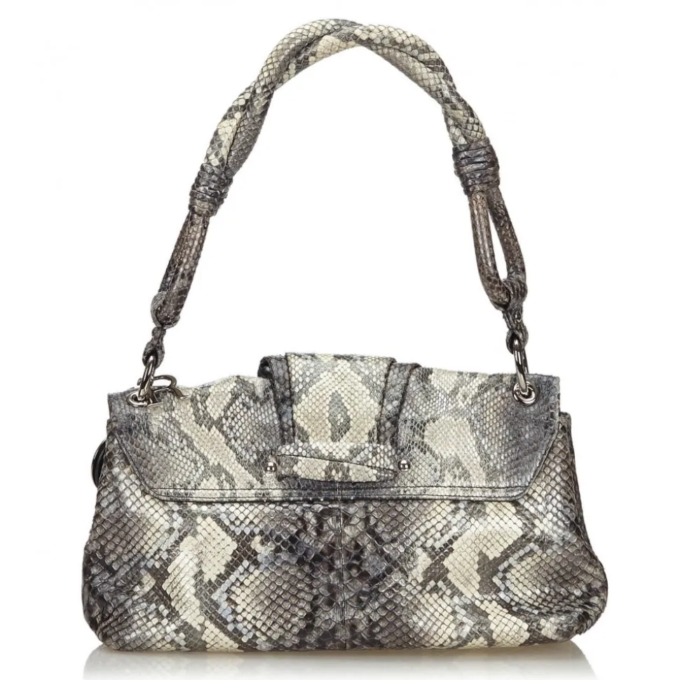 Dior Vintage - Python Demi Lune Bag - Grey - Leather Handbag - Luxury High Quality - Avvenice