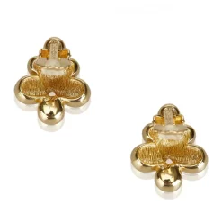 Dior Vintage - Rhinestone Flower Earrings - Gold - Dior Metal Earrings - Luxury High Quality - Avvenice