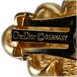 Dior Vintage - Rhinestone Flower Earrings - Gold - Dior Metal Earrings - Luxury High Quality - Avvenice