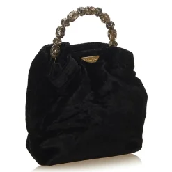 Dior Vintage - Velour Malice Handbag Bag - Black - Velour and Leather Handbag - Luxury High Quality - Avvenice