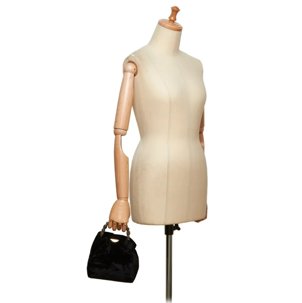 Dior Vintage - Velour Malice Handbag Bag - Black - Velour and Leather Handbag - Luxury High Quality - Avvenice