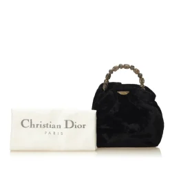 Dior Vintage - Velour Malice Handbag Bag - Black - Velour and Leather Handbag - Luxury High Quality - Avvenice