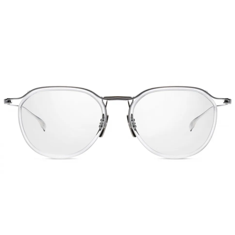 DITA - Schema-Two - Antique Silver Crystal Clear - DTX131-49 - Optical Glasses - DITA Eyewear - Avvenice
