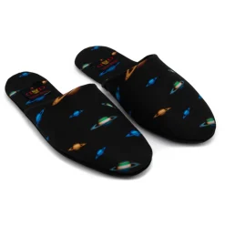 Divo Diva - Suite - Black - Fabric Slippers - Made in Italy - Planets Collection - Luxury High Quality - Avvenice