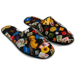 Divo Diva - Suite - Black - Fabric Slippers - Made in Italy - Life is a Game Collection - Luxury High Quality - Avvenice