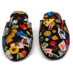 Divo Diva - Suite - Black - Fabric Slippers - Made in Italy - Life is a Game Collection - Luxury High Quality - Avvenice
