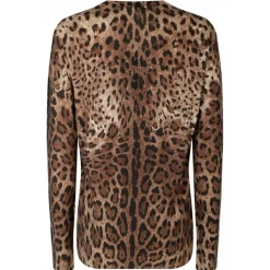 Dolce & Gabbana - Animalier Brown Cashmere Sweater - Dolce & Gabbana Exclusive Luxury Collection - Avvenice