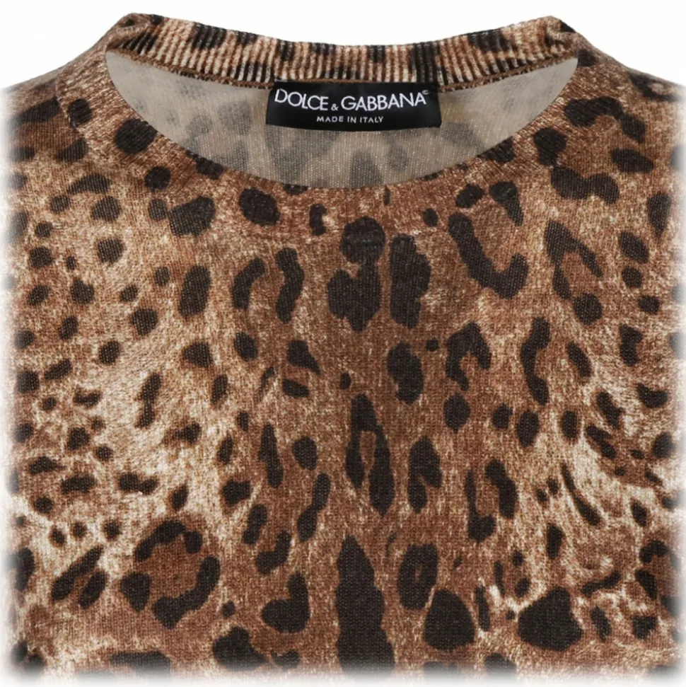 Dolce & Gabbana - Animalier Brown Cashmere Sweater - Dolce & Gabbana Exclusive Luxury Collection - Avvenice