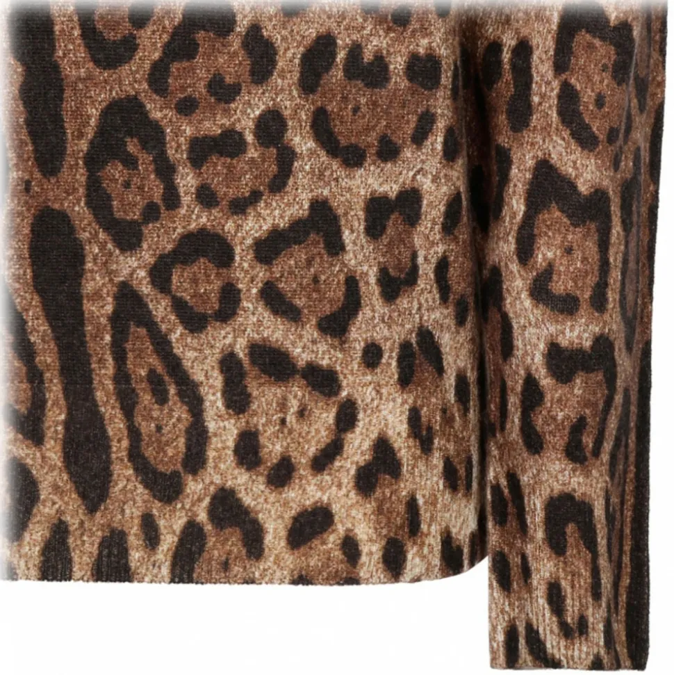 Dolce & Gabbana - Animalier Brown Cashmere Sweater - Dolce & Gabbana Exclusive Luxury Collection - Avvenice