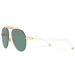 Dolce & Gabbana - Aviator Sunglasses with DG Logo - Gold - Dolce & Gabbana Eyewear - Avvenice