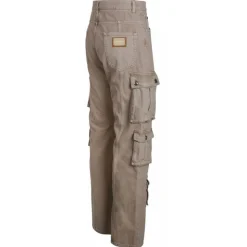Dolce & Gabbana - Beige Cotton Cargo Trousers - Dolce & Gabbana Exclusive Luxury Collection - Avvenice