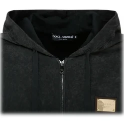 Dolce & Gabbana - Black and Multicolour Cotton Logo Patch Sweatshirt - Dolce & Gabbana Exclusive Luxury Collection - Avvenice