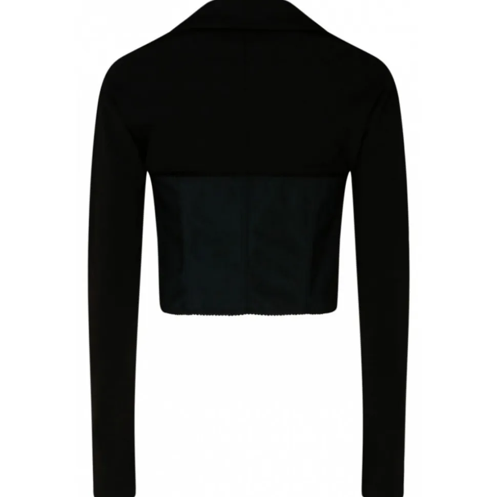 Dolce & Gabbana - Black and White Cotton Bustier Shirt - Dolce & Gabbana Exclusive Luxury Collection - Avvenice