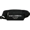 Dolce & Gabbana - Black Leather Trim Embossed Logo Belt Bag - Dolce & Gabbana Exclusive Luxury Collection - Avvenice