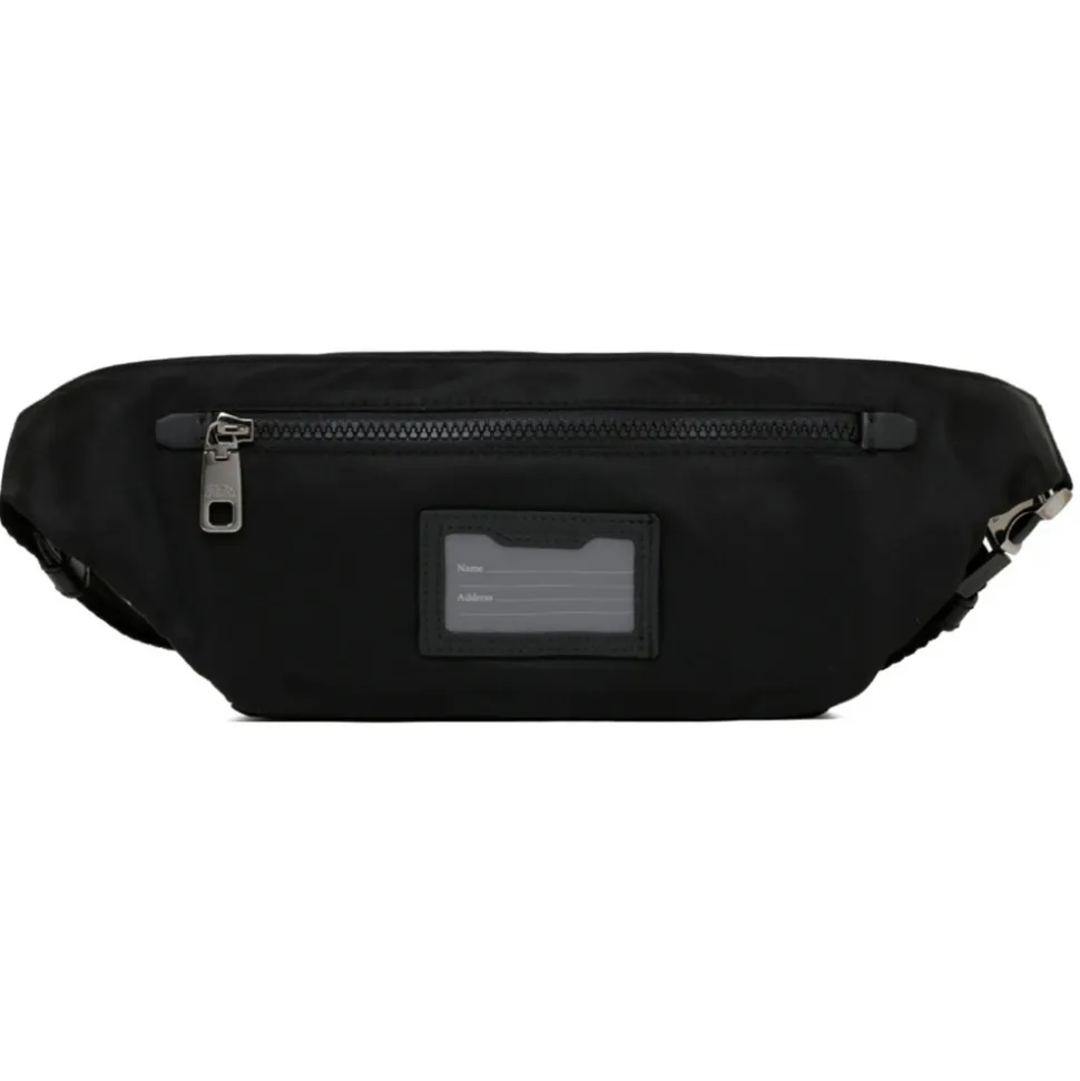 Dolce & Gabbana - Black Leather Trim Embossed Logo Belt Bag - Dolce & Gabbana Exclusive Luxury Collection - Avvenice