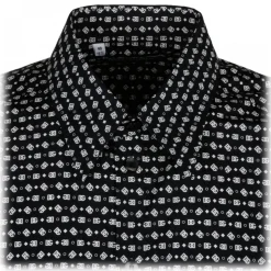 Dolce & Gabbana - Black and White Geometric Print Shirt - Dolce & Gabbana Exclusive Luxury Collection - Avvenice