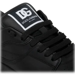 Dolce & Gabbana - Black Calf Leather Roma Low Top Sneakers - Dolce & Gabbana Exclusive Luxury Collection - Avvenice