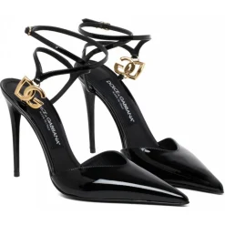 Dolce & Gabbana - Black DG Logo Slingbacks - Dolce & Gabbana Exclusive Luxury Collection - Avvenice