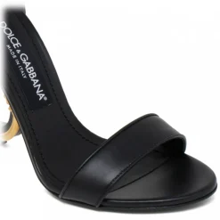 Dolce & Gabbana - Black Leather Sandals - Dolce & Gabbana Exclusive Luxury Collection - Avvenice