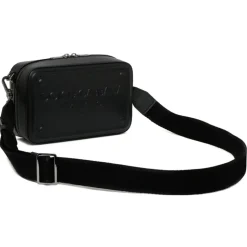 Dolce & Gabbana - Black Calf Leather Logo Embossed Crossbody Bag - Dolce & Gabbana Exclusive Luxury Collection - Avvenice