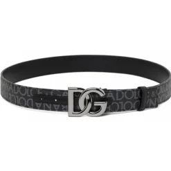 Dolce & Gabbana - Black DG Logo Belt - Dolce & Gabbana Exclusive Luxury Collection - Avvenice