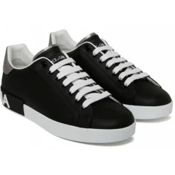 Dolce & Gabbana - Black Portofino Sneakers - Dolce & Gabbana Exclusive Luxury Collection - Avvenice
