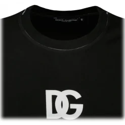Dolce & Gabbana - Black Cotton Logo Print T-Shirt - Dolce & Gabbana Exclusive Luxury Collection - Avvenice