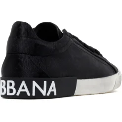 Dolce & Gabbana - Black Cordura Portofino Vintage Sneakers - Dolce & Gabbana Exclusive Luxury Collection - Avvenice