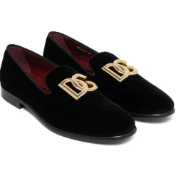 Dolce & Gabbana - Black Leonardo Velvet Loafers - Dolce & Gabbana Exclusive Luxury Collection - Avvenice