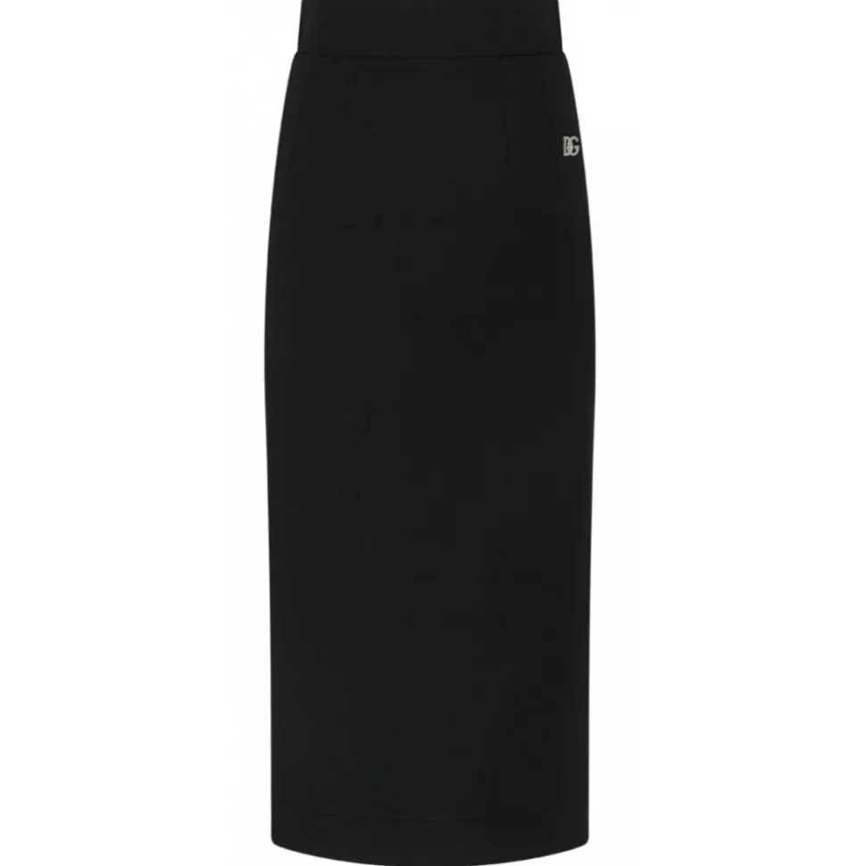 Dolce & Gabbana - Black Stretch Design Pencil Midi Skirt - Dolce & Gabbana Exclusive Luxury Collection - Avvenice