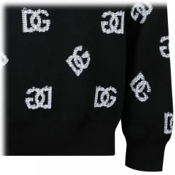Dolce & Gabbana - Black Jacquard Sweater - Dolce & Gabbana Exclusive Luxury Collection - Avvenice