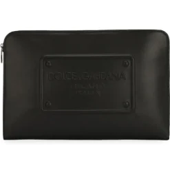 Dolce & Gabbana - Black Leather Pouch - Dolce & Gabbana Exclusive Luxury Collection - Avvenice