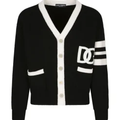 Dolce & Gabbana - Black Wool Cardigan with DG Logo - Dolce & Gabbana Exclusive Luxury Collection - Avvenice