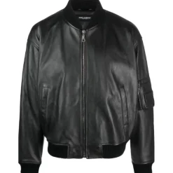 Dolce & Gabbana - Black Leather Jacket - Dolce & Gabbana Exclusive Luxury Collection - Avvenice