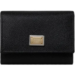 Dolce & Gabbana - Black Branded Tag Wallet - Dolce & Gabbana Exclusive Luxury Collection - Avvenice
