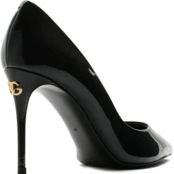 Dolce & Gabbana - Black Calf Leather Pointed Pumps - Dolce & Gabbana Exclusive Luxury Collection - Avvenice