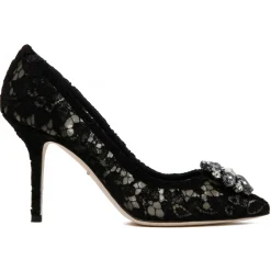 Dolce & Gabbana - Blue Leather Bellucci Taormina Lace Pumps - Dolce & Gabbana Exclusive Luxury Collection - Avvenice
