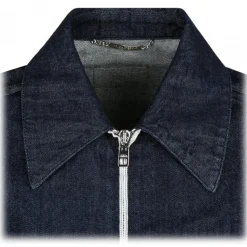 Dolce & Gabbana - Blue Selvedge Denim Blouse With Zipper - Dolce & Gabbana Exclusive Luxury Collection - Avvenice