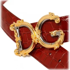 Dolce & Gabbana - Burgundy Logo Belt - Dolce & Gabbana Exclusive Luxury Collection - Avvenice