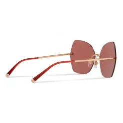 Dolce & Gabbana - Butterfly Sunglasses with Metallic Details - Burgundy Rose Gold - Dolce & Gabbana Eyewear - Avvenice
