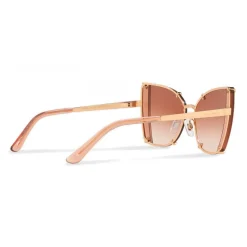 Dolce & Gabbana - Butterfly Sunglasses with Faceted Details - Rose Gold - Dolce & Gabbana Eyewear - Avvenice