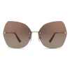 Dolce & Gabbana - Butterfly Sunglasses with Metallic Details - Gold Brown - Dolce & Gabbana Eyewear - Avvenice