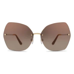 Dolce & Gabbana - Butterfly Sunglasses with Metallic Details - Gold Brown - Dolce & Gabbana Eyewear - Avvenice
