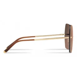 Dolce & Gabbana - Butterfly Sunglasses with Metallic Details - Gold Brown - Dolce & Gabbana Eyewear - Avvenice