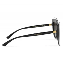 Dolce & Gabbana - Butterfly Sunglasses Double Line - Gold on Black - Dolce & Gabbana Eyewear - Avvenice