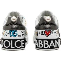 Dolce & Gabbana - Calf Leather Graffiti Print Low Top Sneakers - Dolce & Gabbana Exclusive Luxury Collection - Avvenice