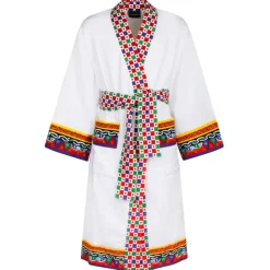 Dolce & Gabbana - Carretto Sciliano Printed Trim Bathrobe - Dolce & Gabbana Exclusive Luxury Collection - Avvenice
