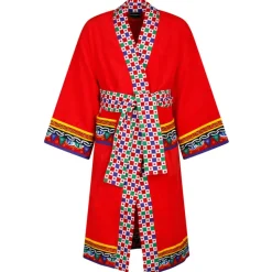 Dolce & Gabbana - Carretto Sciliano Printed Trim Bathrobe - Dolce & Gabbana Exclusive Luxury Collection - Avvenice