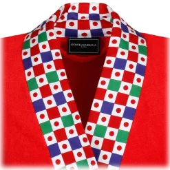 Dolce & Gabbana - Carretto Sciliano Printed Trim Bathrobe - Dolce & Gabbana Exclusive Luxury Collection - Avvenice